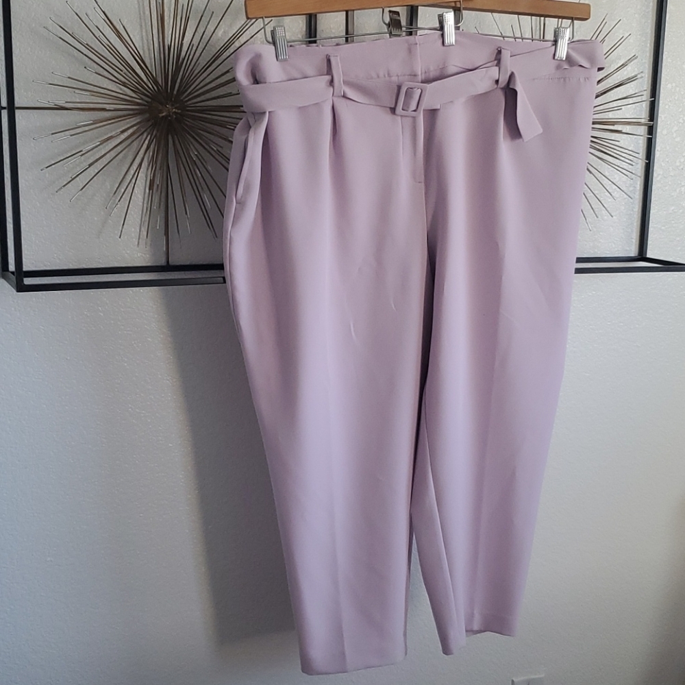 Cropped paper bag pants